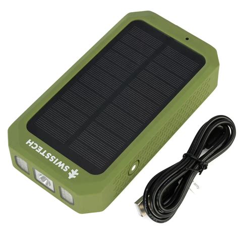 Swiss Tech 20000 MAh SOLAR PORTABLE POWER BANK WIRELESS CHARGER