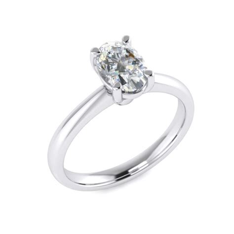 Classic oval solitaire engagement ring - Jewellery Design Studio