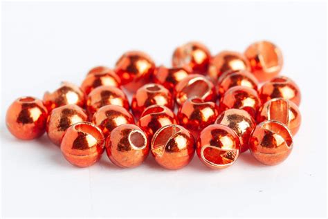 Slotted Tungsten Beads For Fly Tying Pack Metallic Orange Mm