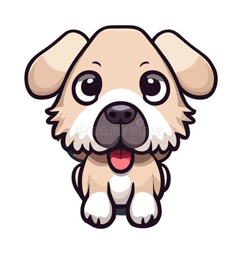 Cute Dog Doodle Vector Illustration Isolated On White Background