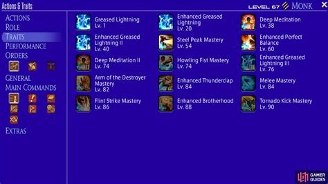 All New Monk Traits To Level Monk Melee Dps Final Fantasy