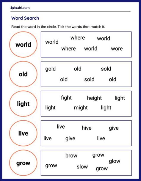 Sight Words Worksheets For 2nd Graders Online Splashlearn