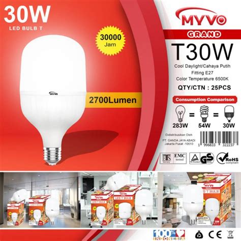 Jual Lampu Led Watt Watt Putih Dan Warm White Grand T Myvo