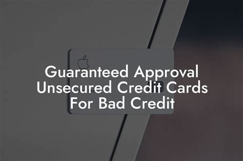 Guaranteed Approval Unsecured Credit Cards For Bad Credit Flik Eco