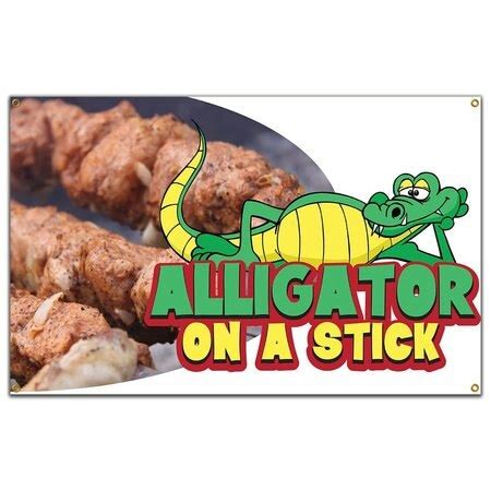 Signmission Alligator On A Stick Banner Concession Stand Food Truck