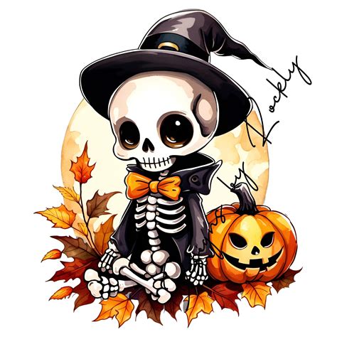 12x12 Png Cute Skeleton Clipart Thanksgiving Autumn Halloween Original High Quality High