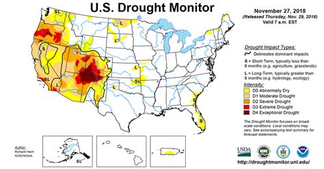 Us Drought Monitor Update For November 27 2018 National Centers