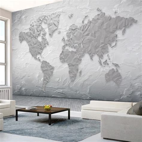 Beibehang Personalizado Mapa Do Mundo Papel De Parede Murais De Pedra