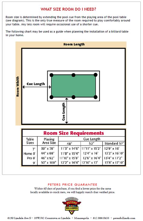 Billiard Table Sizes Dimensions - Image to u