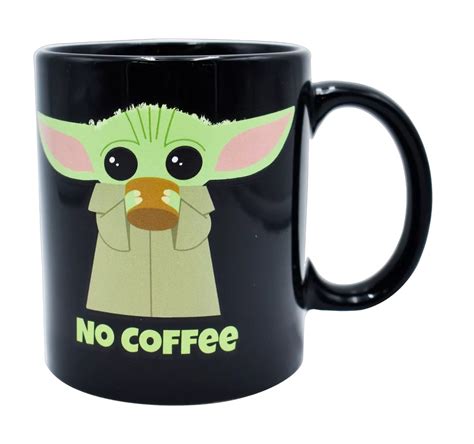 Taza Mágica Brilla Obscuridad Baby Yoda Mandalorian Disney Color Negro