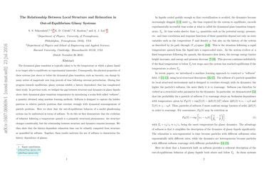 The Relationship Between Local Structure And Relaxation In Out Of