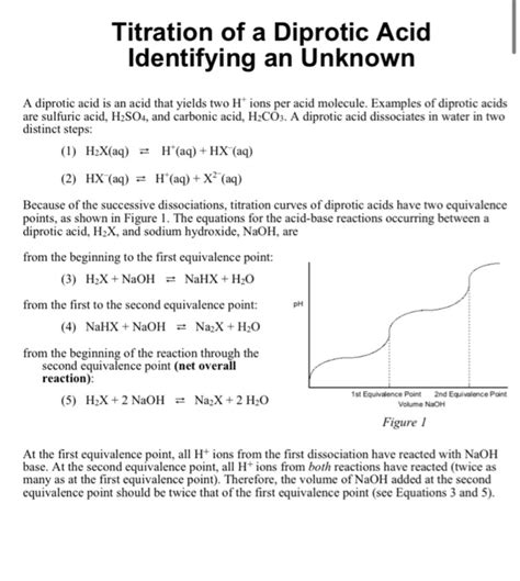 Solved Titration Of A Diprotic Acid Identifying An Unknown A