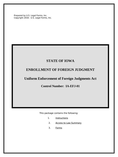 Iowa Foreign Judgment Doc Template Pdffiller