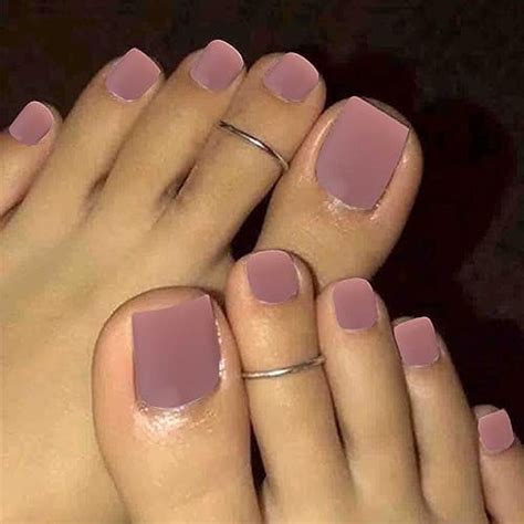 Solid Square Fake Toenails Matte Press On Toe Nails Short Acrylic False