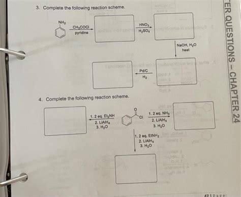 Solved Complete The Following Reaction Scheme Nh Chegg