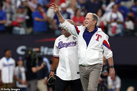 Former President George W Bush 77 Bounces Ceremonial First Pitch