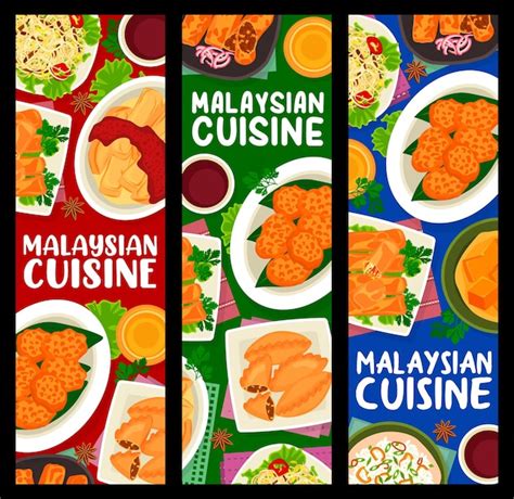 Premium Vector Malaysian Cuisine Meals Vector Banners Malaysia