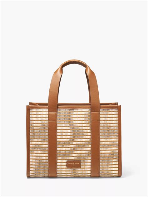Aspinal Of London Henley Basket Weave Raffia Tote Bag Tanwhite