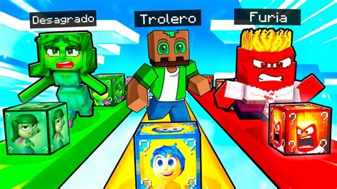 Carrera De Lucky Blocks De Intensamente 2 En Minecraft Inside Out 2