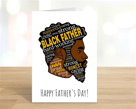 Printable Happy Fathers Day Funny Fathers Day Card Black Man