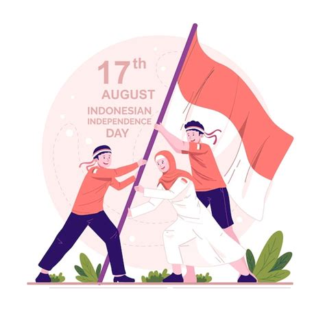 Premium Vector Indonesian Independence Day Character Illustration