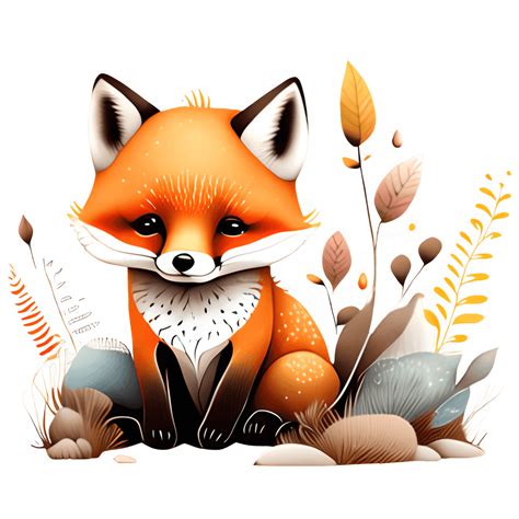 Baby Fox in the Forest · Creative Fabrica