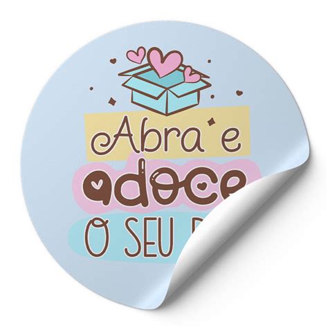 Tag Etiquetas Adesivos Para Embalagens Redonda Confeitaria Abra E Adoce