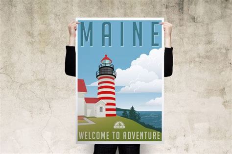 Maine Travel Poster By Instacool On Etsy Posters Australia Travel