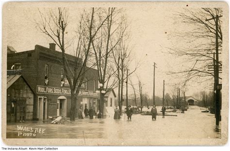 South Main Street During Flood Of 1913 Rushville Indiana 1913 A