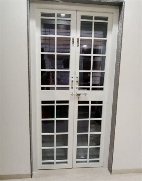 Aluminium Glass Hinged Double Door For Home Thickness 6mm Glass