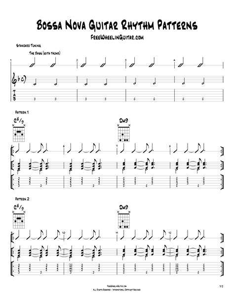 Bossa Nova Guitar Rhythm Pattern | FreeWheelinGuitar.com