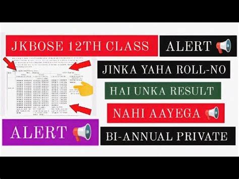 Jkbose 12th Class Result Alert Jkbose 12th Class Result Out BI ANNUAL