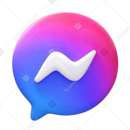 3D Facebook Messenger Illustration In PNG SVG