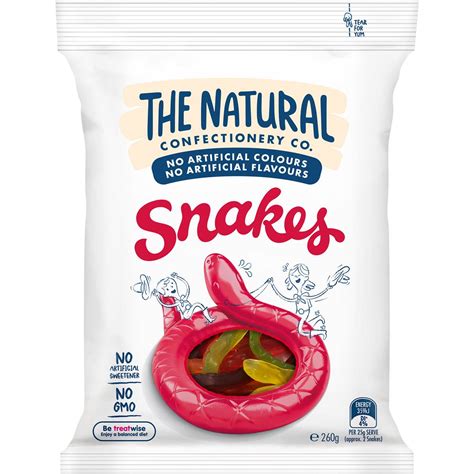 The Natural Confectionery Co Snakes Lollies 260g Woolworths