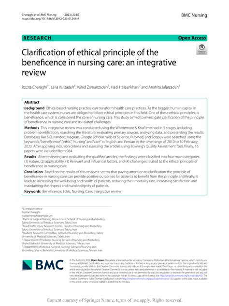 Pdf Clarification Of Ethical Principle Of The Beneficence In Nursing