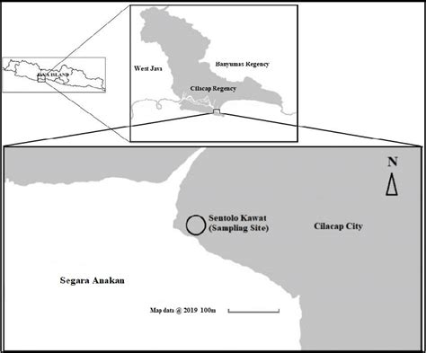 Schematic map of Cilacap Regency with Sentolo Kawat Village as a ...