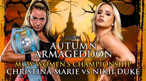 Mcw Women S Championship Match Christina Marie Vs Nikii Duke Youtube