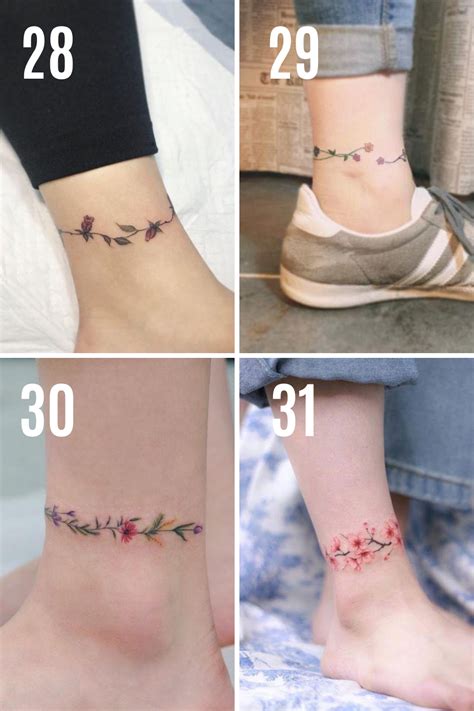 Stunning Flower Ankle Tattoo Ideas You Ll Love TattooGlee Ankle Band