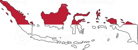 Indonesia Map City Color Of Country Flag 12177272 PNG