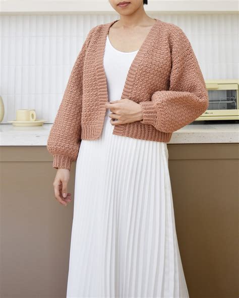 Easy Crochet Cardigan Pattern Balloon Sleeves Cardigan Pattern Modern