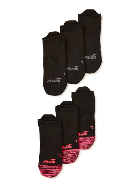 Avia Womens Premium Lightweight Low Cut Socks 6 Pack Sizes 9 12