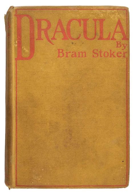 Lot 882 Stoker Bram Dracula 1st Edition 1897