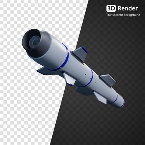 Premium Psd Rocket Missile D Render Isolated