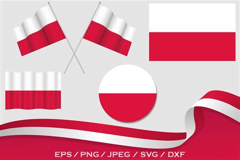 Set Of Poland Flags In Different Designs Graphic By Terrabismail