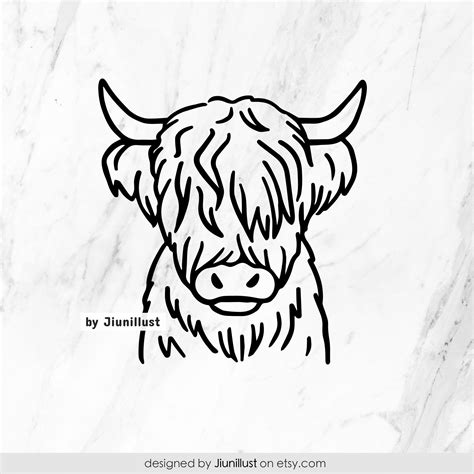 Highland Cow Tattoo, Baby Highland Cow, Scottish Highland Cow, Tattoo ...