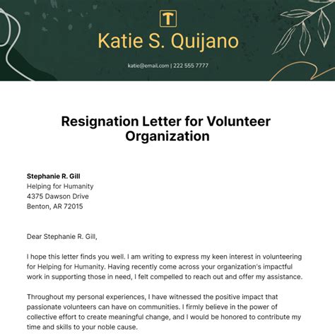 Volunteer Termination Letter Template Infoupdate Org