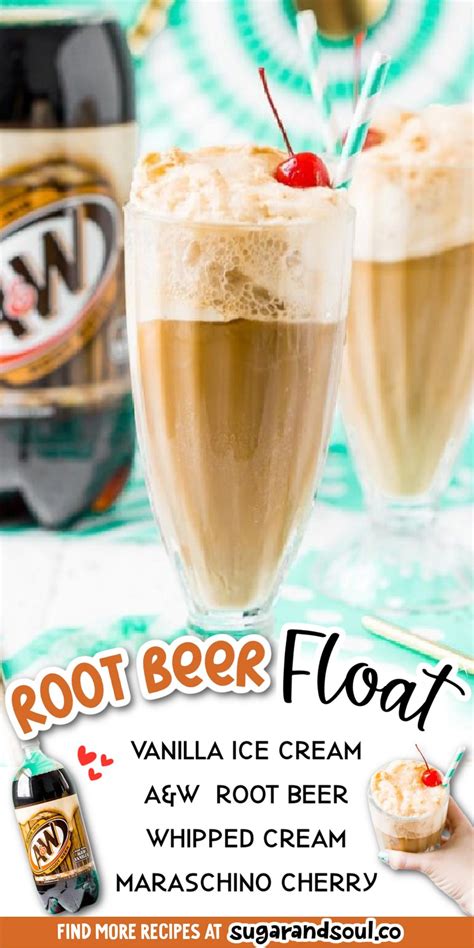 Root Beer Float With Vanilla Ice Cream And Whipped Cream In Two Glasses