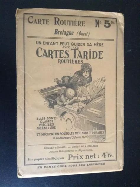 ANCIENNE CARTE ROUTIÈRE Taride N 5 bis Bretagne Ouest TBE EUR 10 00