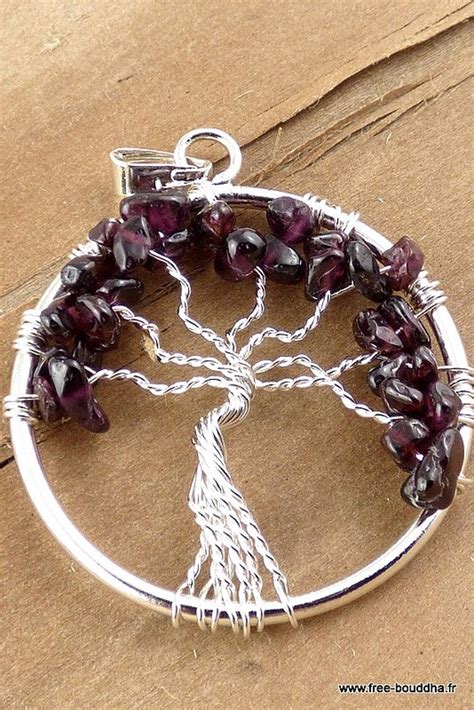 Arbre De Vie Bijou Grenat Pendentif Pierres Naturelles Chakras Etsy