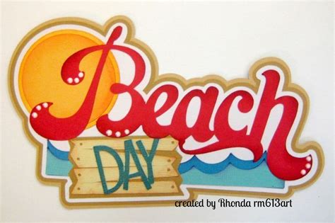 Beach Day Summer Title Paper Piecing Premade Scrapbook Page Rhonda